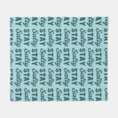Stay Salty - Coastal Teal Sea Glass Blue Graphic Fleece Deken (Voorkant (Horizontaal))