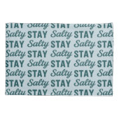 Stay Salty - Reversible Coastal Teal Ocean Print Kussensloop (Achterkant)