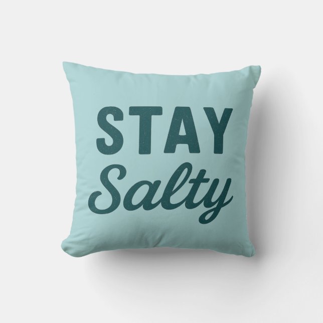 Stay Salty | Reversible Teal Sea Glass Beach House Kussen (Voorkant)