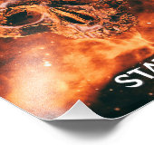 Stay Scary. Flaming skull in space Foto Afdruk (Hoek)