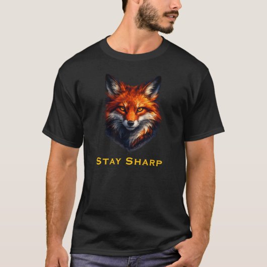 Stay Sharp Fox Graphic T-Shirt (Voorkant)