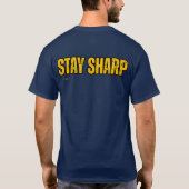 Stay Sharp Goud Design T-Shirt – Stedelijke Stijl (Achterkant)