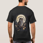Stay Sharp Owl Wisdom Shirt – See Through the Dark (Achterkant)