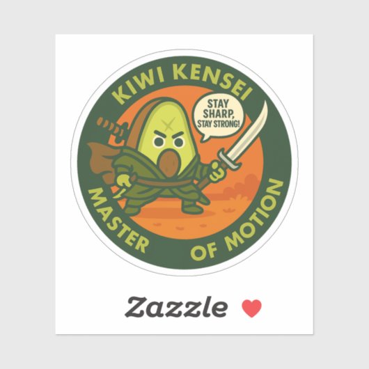 Stay Sharp Stay Strong Samurai Kiwi Sticker (Vel)