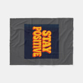Stay Sitive Motivational Retro Tygraphy  Fleece Deken (Voorkant (Horizontaal))