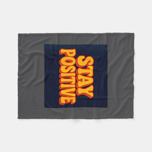 Stay Sitive Motivational Retro Tygraphy  Fleece Deken (Voorkant (Horizontaal))