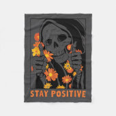 Stay Sitive Skeleton Halloween Motivational Funny  Fleece Deken (Voorkant)