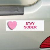 STAY SOBER SNOEP HEART BUMPERSTICKER (Op auto)