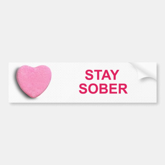 STAY SOBER SNOEP HEART BUMPERSTICKER (Voorkant)