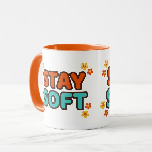 Stay Soft - Floral mug Mok (Voorkant links)