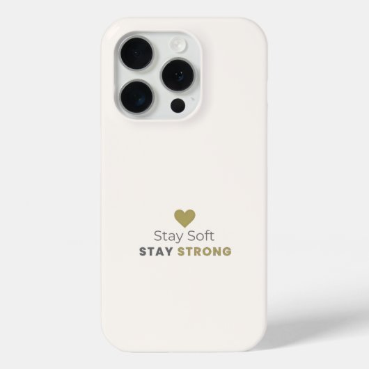 Stay Soft Stay Strong Minimal Motivational iPhone Case-Mate iPhone Case (Achterkant)