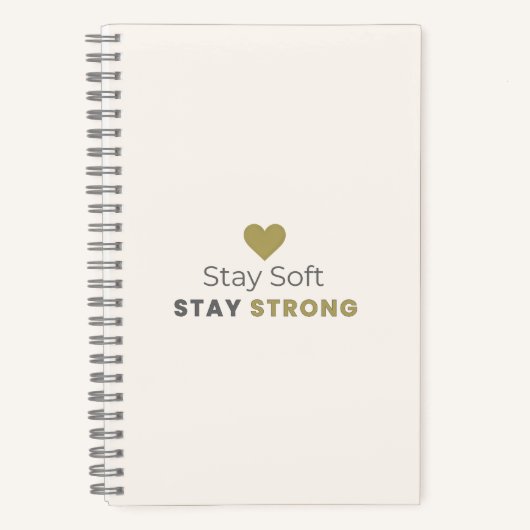 Stay Soft Stay Strong Minimal Motivational Noteboo Notitieboek (Voorkant)