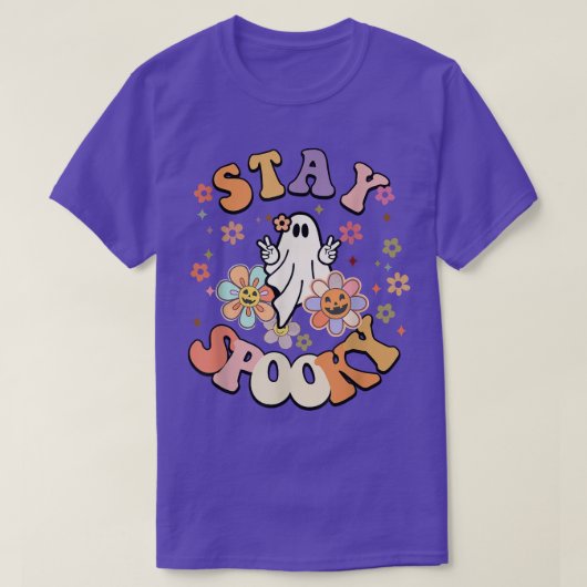 Stay Spooky Cute Floral Ghost Halloween T-shirt (Design voorkant)