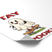 Stay Spooky Cute Ghost Skateboard Retro Poster (Hoek)