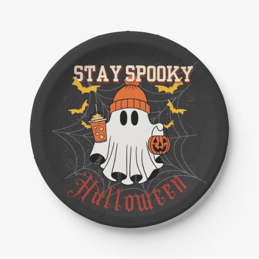 Stay Spooky Ghost Halloween  Papieren Bordje (Voorkant)