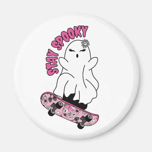 Stay Spooky Ghost On A Skateboard beroemd gemaakt  Magneet (Voorkant)
