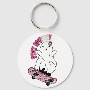 Stay Spooky Ghost On A Skateboard beroemd gemaakt  Sleutelhanger