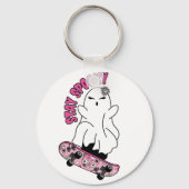 Stay Spooky Ghost On A Skateboard beroemd gemaakt Sleutelhanger (Achterkant)