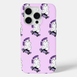 "Stay Spooky" Ghost op een Skateboard - Cool Paars iPhone 15 Pro Case