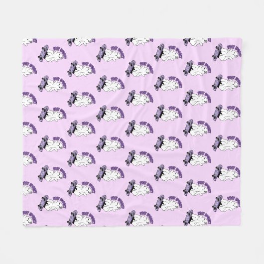 "Stay Spooky" Ghost op een Skateboard - Cool Paars Fleece Deken (Voorkant (Horizontaal))