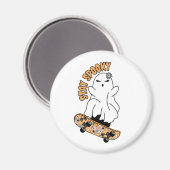 "Stay Spooky" Ghost op een Skateboard - Cool Sinaa Magneet (Voorkant / Achterkant)