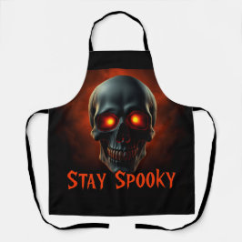 Stay Spooky Gothic Skull Apron Schort
