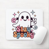 Stay Spooky Groovy Ghost Retro Pastel Halloween Muismat (Met muis)