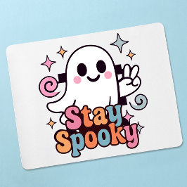 Stay Spooky Groovy Ghost Retro Pastel Halloween Muismat