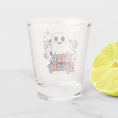 Stay Spooky Groovy Ghost Retro Pastel Halloween Shot Glas (Achterkant)