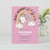 Stay Spooky Halloween eerste verjaardag Kaart (Staand voorkant)