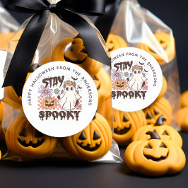 Stay Spooky Halloween Groovy Treat Bag Sticker