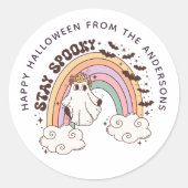 Stay Spooky Halloween Groovy Treat Bag Sticker (Voorkant)
