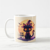 Stay Spooky – Pumpkin Moon Cat Koffiemok (Links)