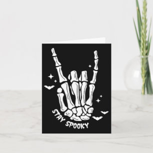 Stay-spooky Skeleton Hands Halloween Kaart
