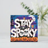 Stay spooky skeleton kaart (Staand voorkant)
