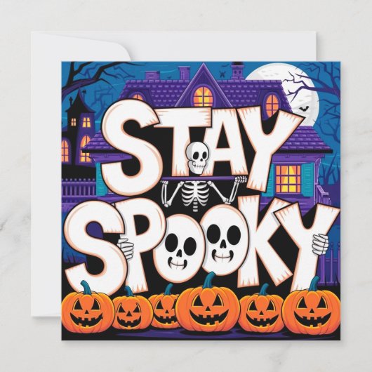 Stay spooky skeleton kaart (Voorkant)