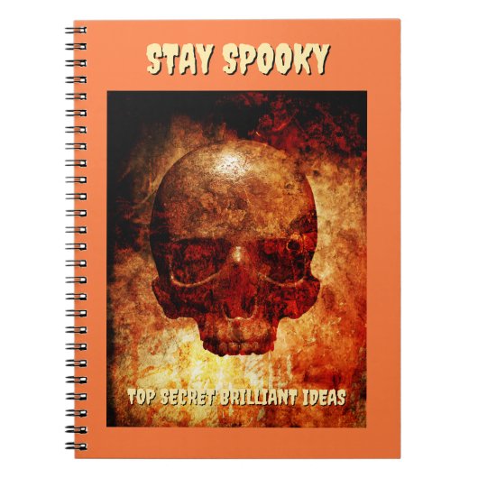 Stay Spooky. Top Secret Ideas. 3D human skull. Notitieboek (Voorkant)