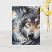  Stay Strong Christian Wolf Card | Editable Kaart (Gele Bloem)