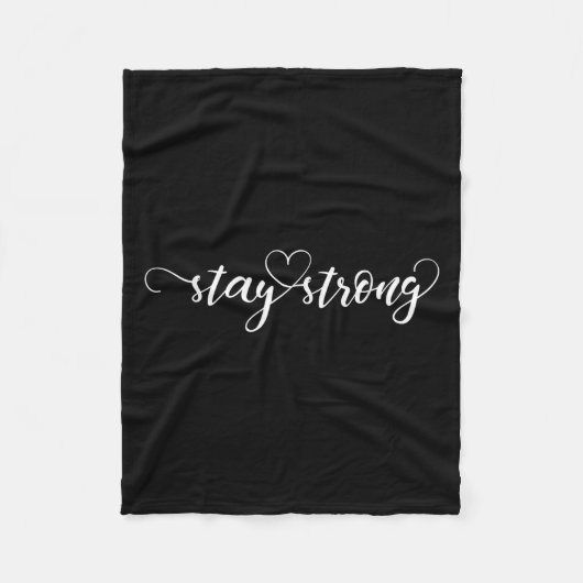 Stay Strong Heart  Fleece Deken (Voorkant)