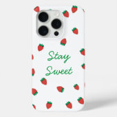 "Stay Sweet: Strawberry Delight iPhone 15 Pro Hoes (Achterkant)
