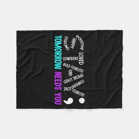 Stay Tomorrow Needs You Semicolon Suicide Preventi Fleece Deken (Voorkant (Horizontaal))