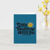 Stay Tomorrow Needs You, Suicide Awareness Mental  Kaart (Gele Bloem)