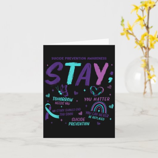 Stay Tomorrow Needs You Suicide Prevention Awarene Kaart (Gele Bloem)