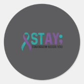 Stay Tomorrow Needs You Suicide Prevention Awarene Ronde Sticker (Voorkant)