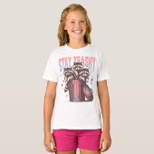 Stay-Trashy Retro Grappige Wasbeer T-shirt (Voorkant volledig)
