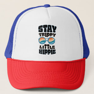 Stay Trippy Little Hippie – Retro Psychedelic Desi Trucker Pet