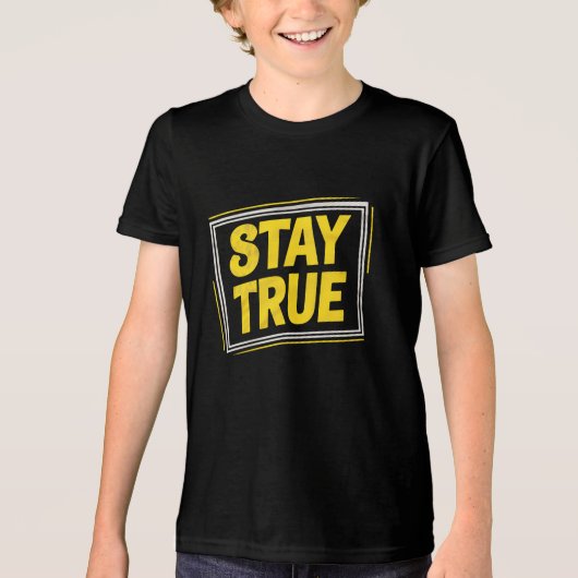 Stay True - Motivering Levendig geel Tri-Blend Shirt (Voorkant)