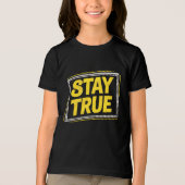 Stay True - Motivering Levendig geel Tri-Blend Shirt (Voorkant)
