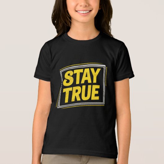 Stay True - Motivering Levendig geel Tri-Blend Shirt (Voorkant)
