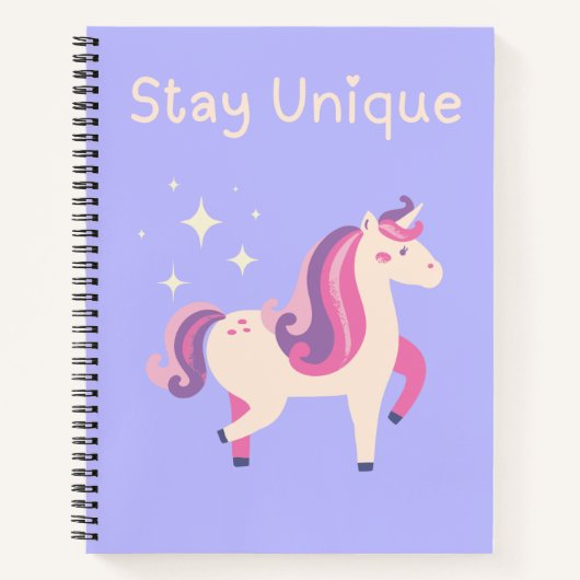 Stay Unique Unicorn Spiral Notitieboek (Voorkant)